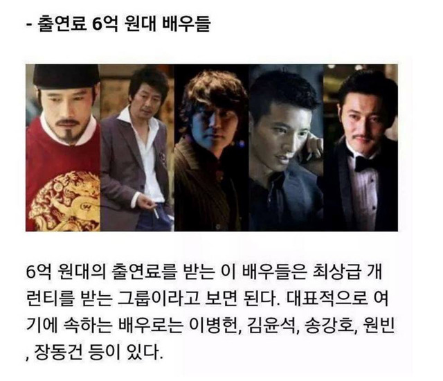 탑클래스 영화배우들 출연료.jpg | 인스티즈