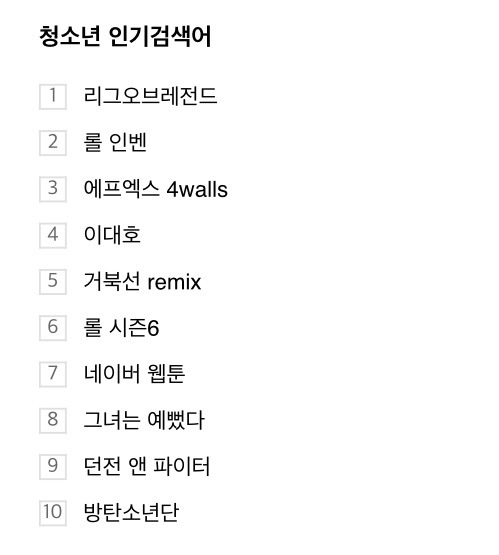 네이버 그룹별 인기검색어 | 인스티즈