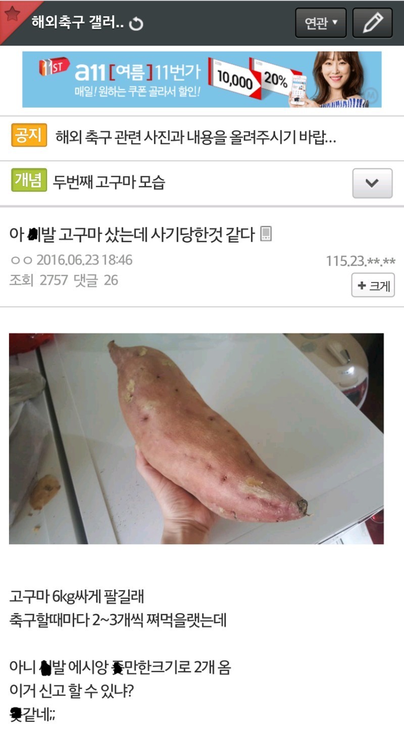 아 X발 고구마 샀는데 사기당한것 같다.jpg | 인스티즈