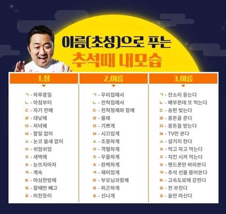초성으로 푸는 추석때 내모습 | 인스티즈