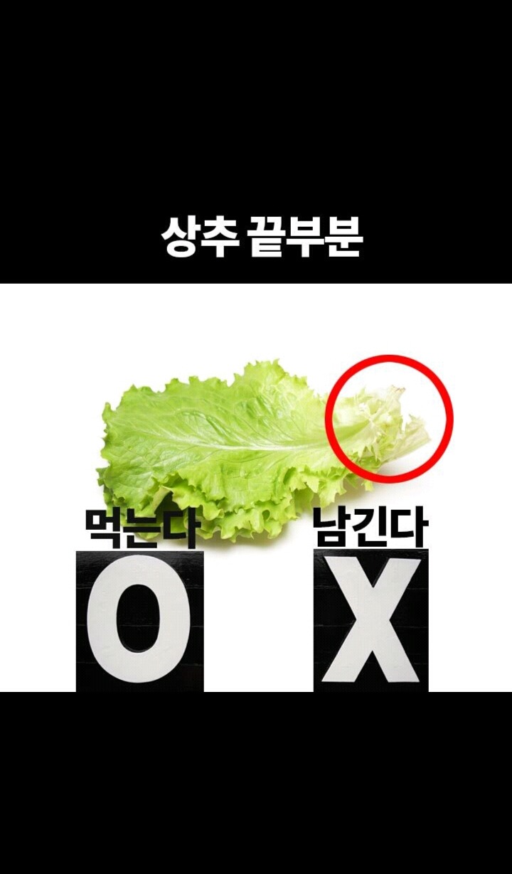 음식 이 부위 남긴다 vs 먹는다 | 인스티즈