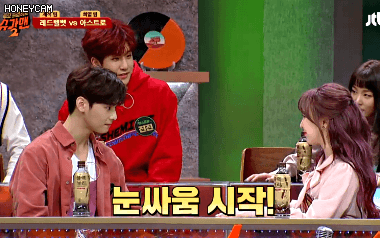 [슈가맨2] 얼굴천재 차은우랑 눈싸움하는 레드벨벳 반응.jpgif | 인스티즈