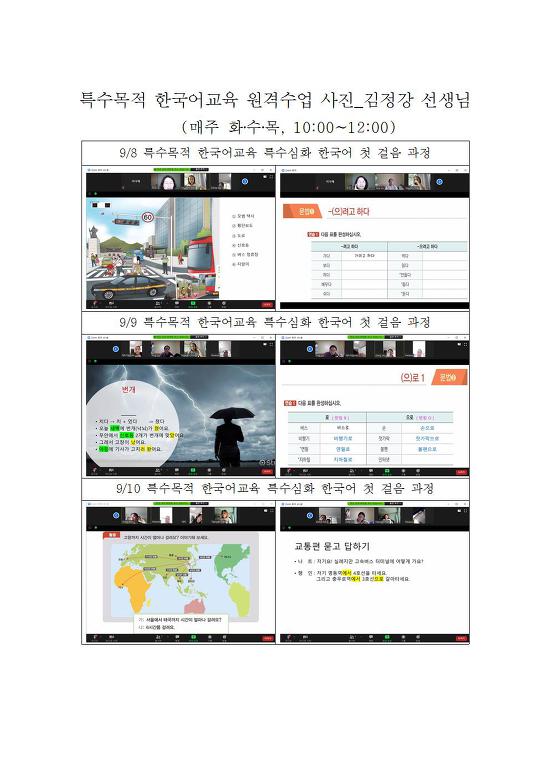 특수 목적 한국어-원격수업