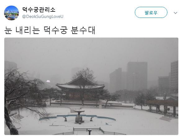 오늘 각자 설경 자랑 중인 문화재청 소속 트위터 계정들.twt | 인스티즈