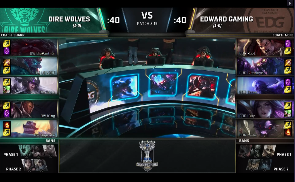 [LOL] 2018 롤드컵 플레이-인 스테이지 / 대회 이틀째 제 5경기, DW(호주) vs EDG(중국) - 경기결과 | 인스티즈